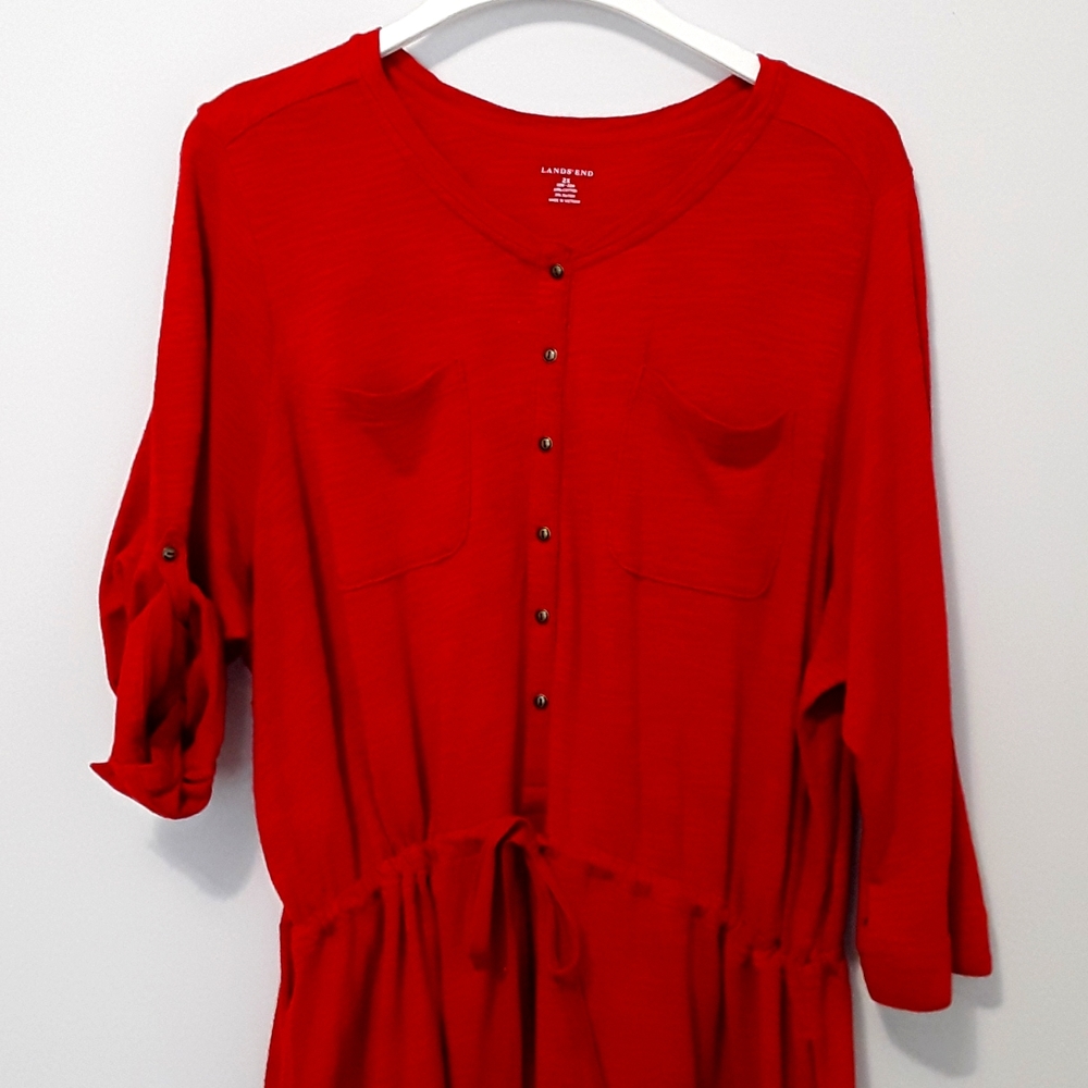 Lands End red dress